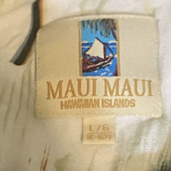 Maui Maui Hawaiian Islands Shirt Mens Large Button Up Short Sleeve - Picture 6 of 9